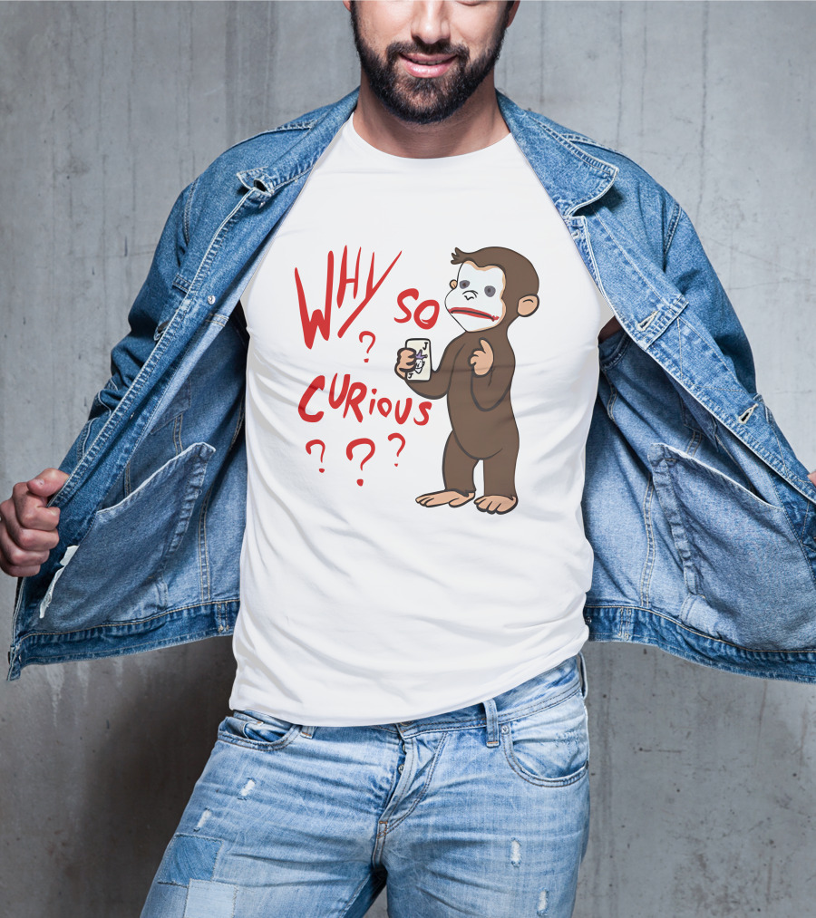 Lucca International Merch Why So Curious Curious George Joker Card T-Shirt