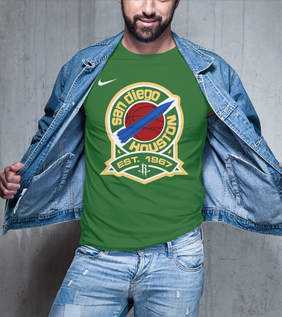 San Diego Houston Basketball Rocket Est 1967 T-Shirt