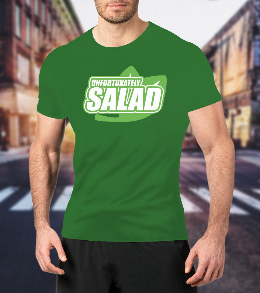 Unfortunately Salad Leaf Logo Mockup T-Shirt
