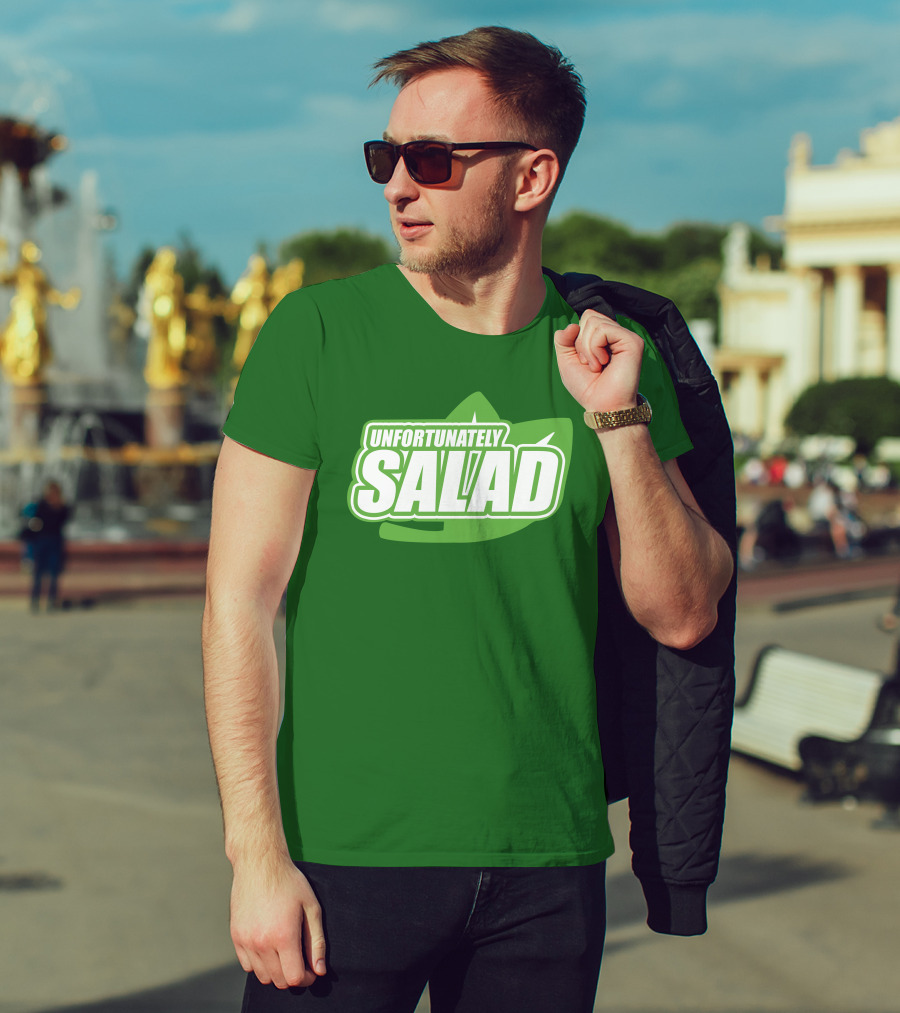 Unfortunately Salad Leaf Logo Mockup T-Shirt