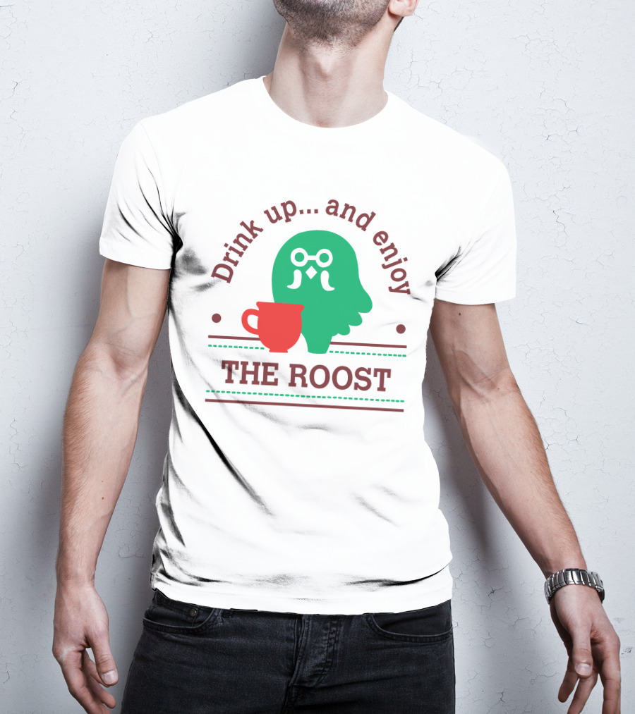 Drink Up And Enjoy The Roost Acpocketnews Owl With Coffee Cup T-Shirt
