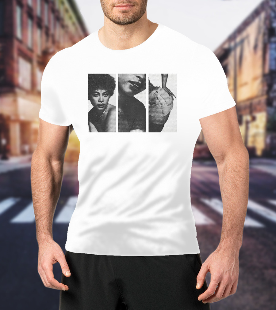 Ice Spices Shop Black And White Photo Triptych T-Shirt