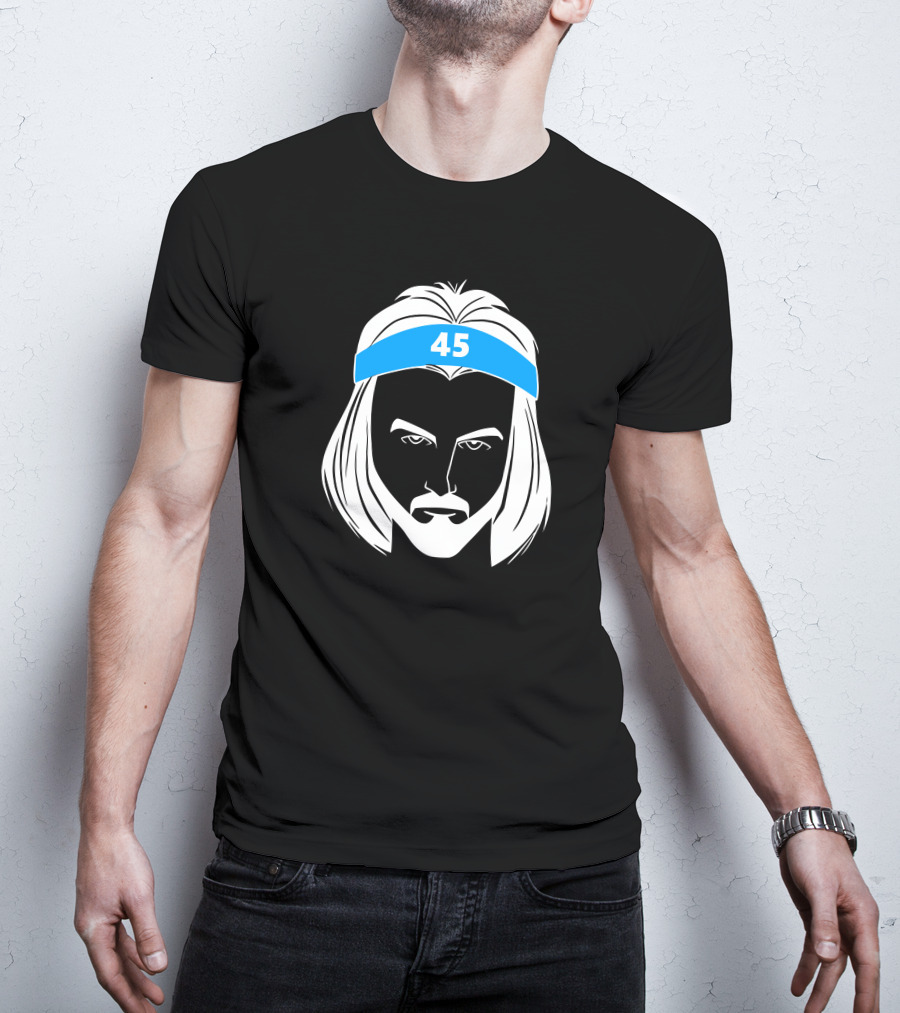 Caleb Love Wears Brady Manek 45 Headband Stencil T-Shirt