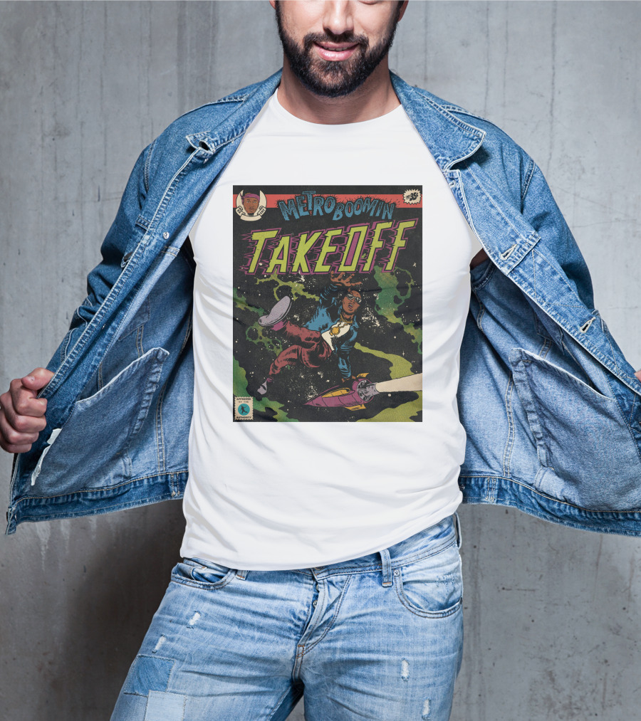 Metro Boomin Takeoff Comic Style Space Adventure T-Shirt