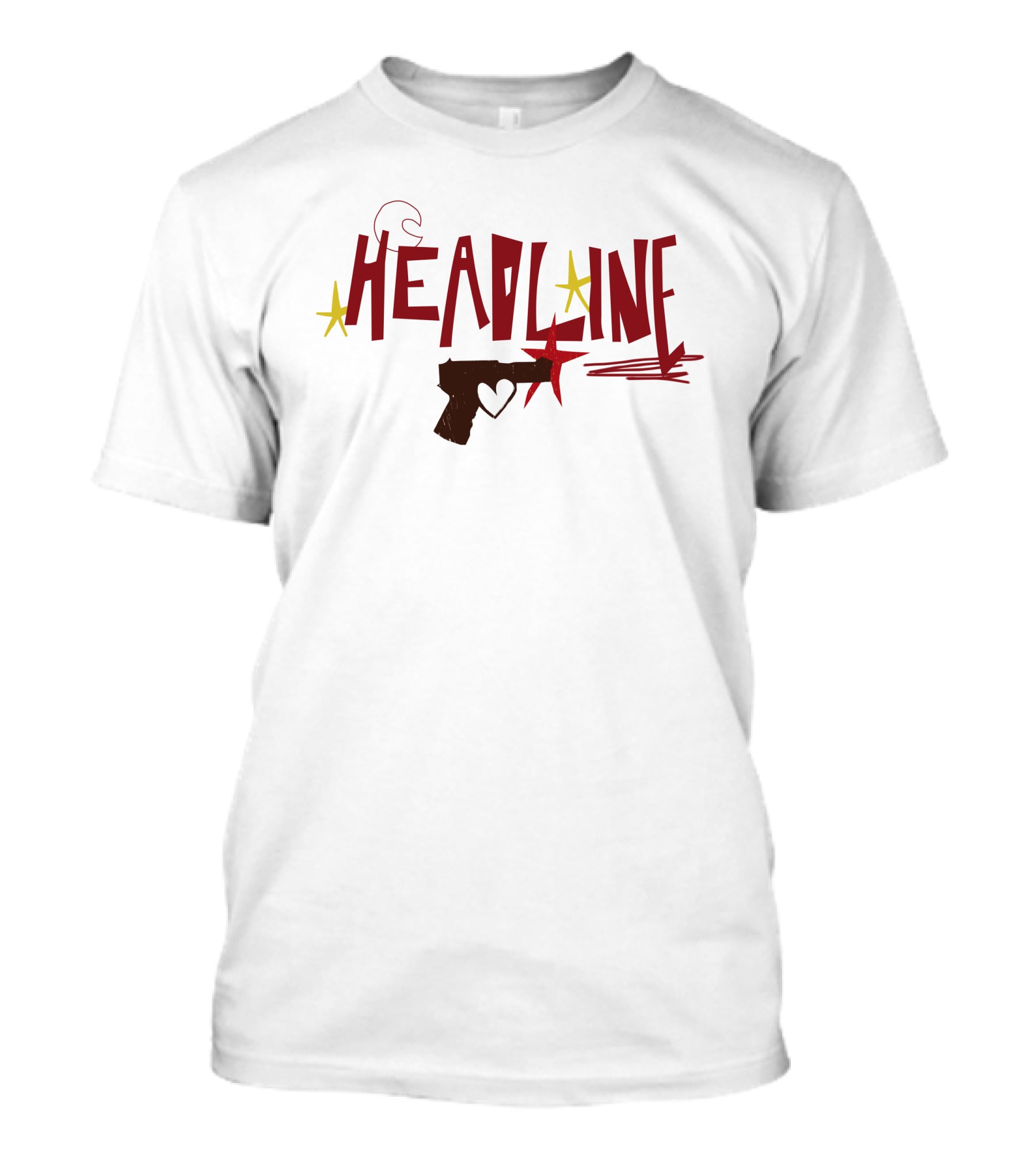 Luludrawww Headline Louis Tomlinson Heart Gun Star T-Shirt