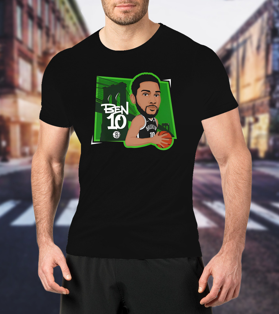 Nbacentral Ben Simmons Ben 10 Brooklyn Nets Cartoon Basketball T-Shirt
