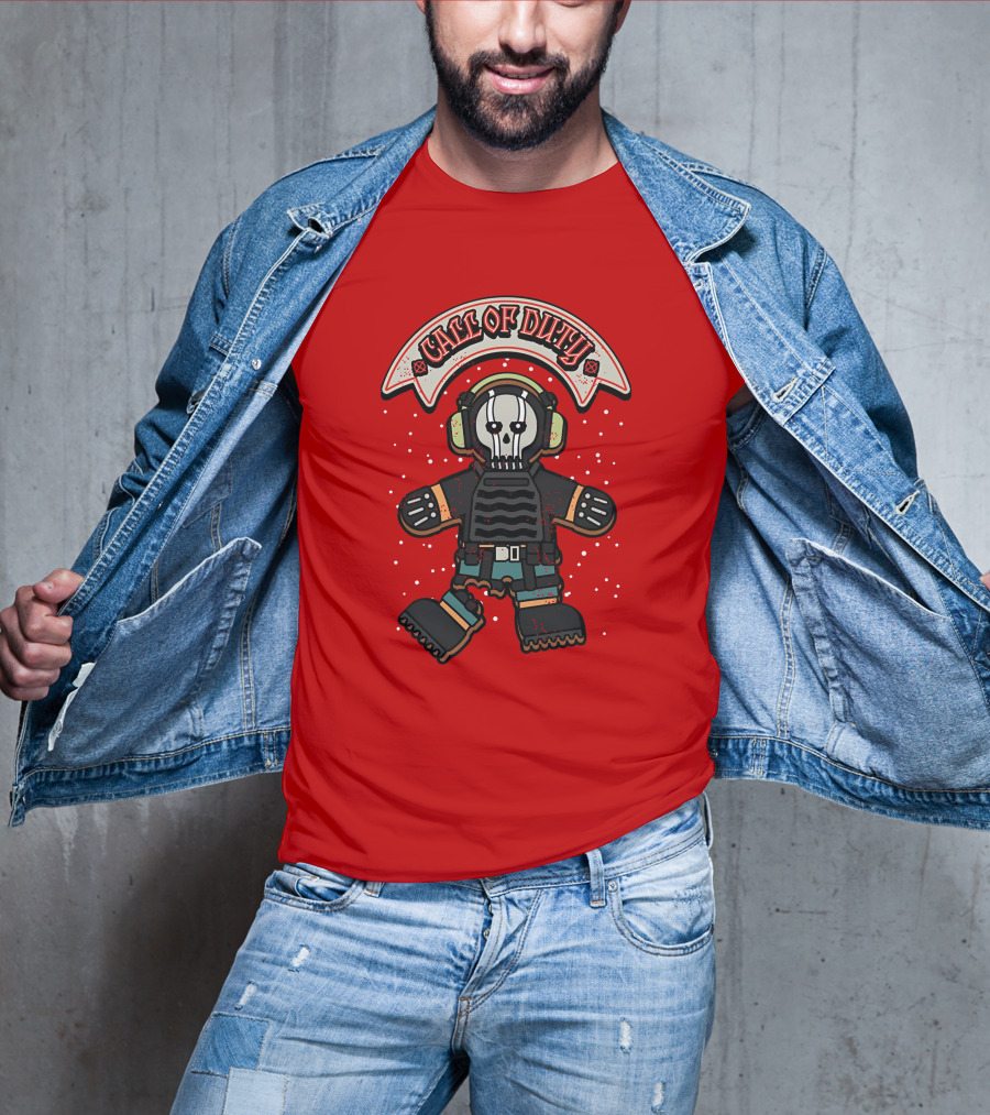 Dysmo Call Of Duty Skull Soldier Gingerbread Red Holiday Game Fusion T-Shirt
