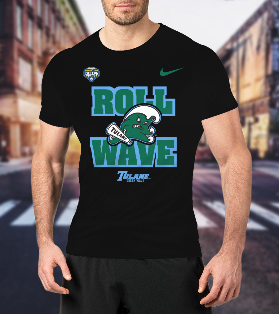 GoodYear Cotton Bowl Roll Wave Tulane Green Wave T-Shirt