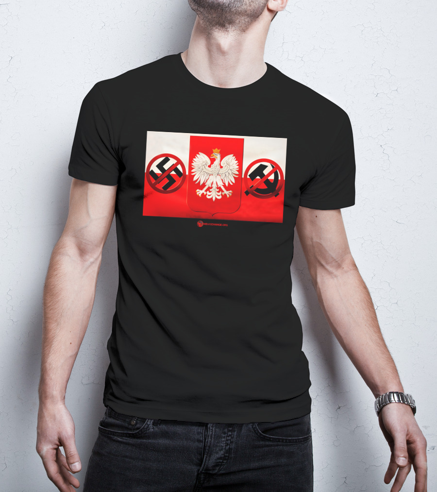 WeAreChange.org The Polish Spirit Anti-Swastika Anti-Communism Eagle T-Shirt