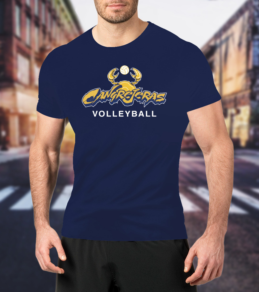 Cangrejeras Volleyball Team Logo With Crab And Volleyball T-Shirt