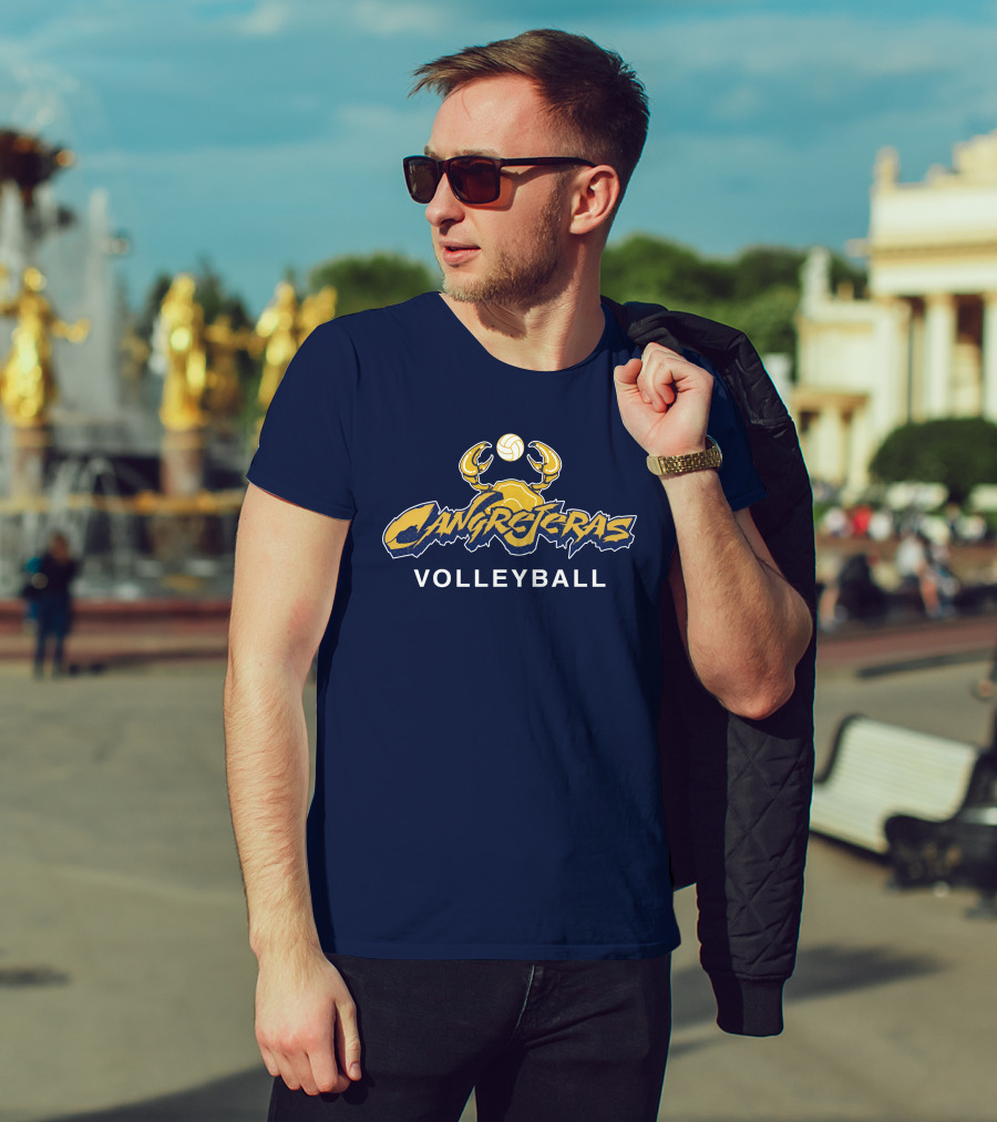 Cangrejeras Volleyball Team Logo With Crab And Volleyball T-Shirt