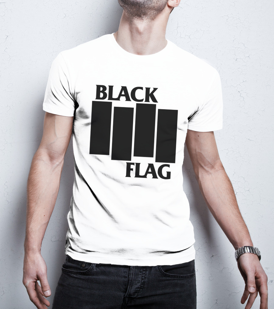 Black Flag Band Iconic Bar T-Shirt