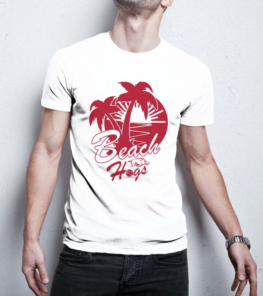 Beach Hogs Palms Sunset Razorbacks T-Shirt