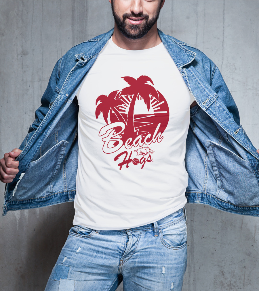 Beach Hogs Palms Sunset Razorbacks T-Shirt