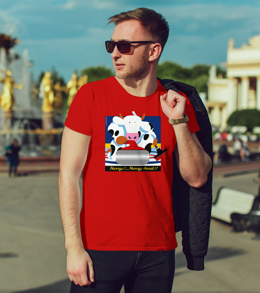 Hurry Hurry Herd Cow Curling Sweep T-Shirt