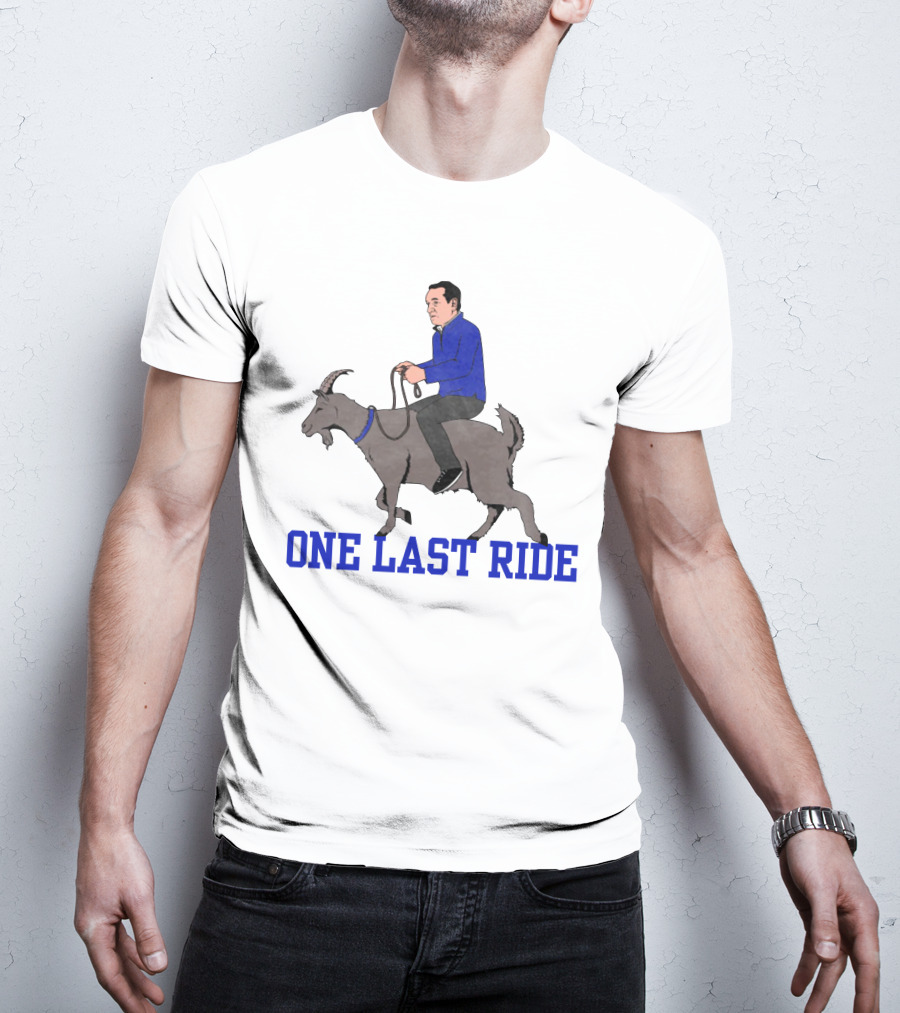 One Last Ride Goat Rider Blue T-Shirt