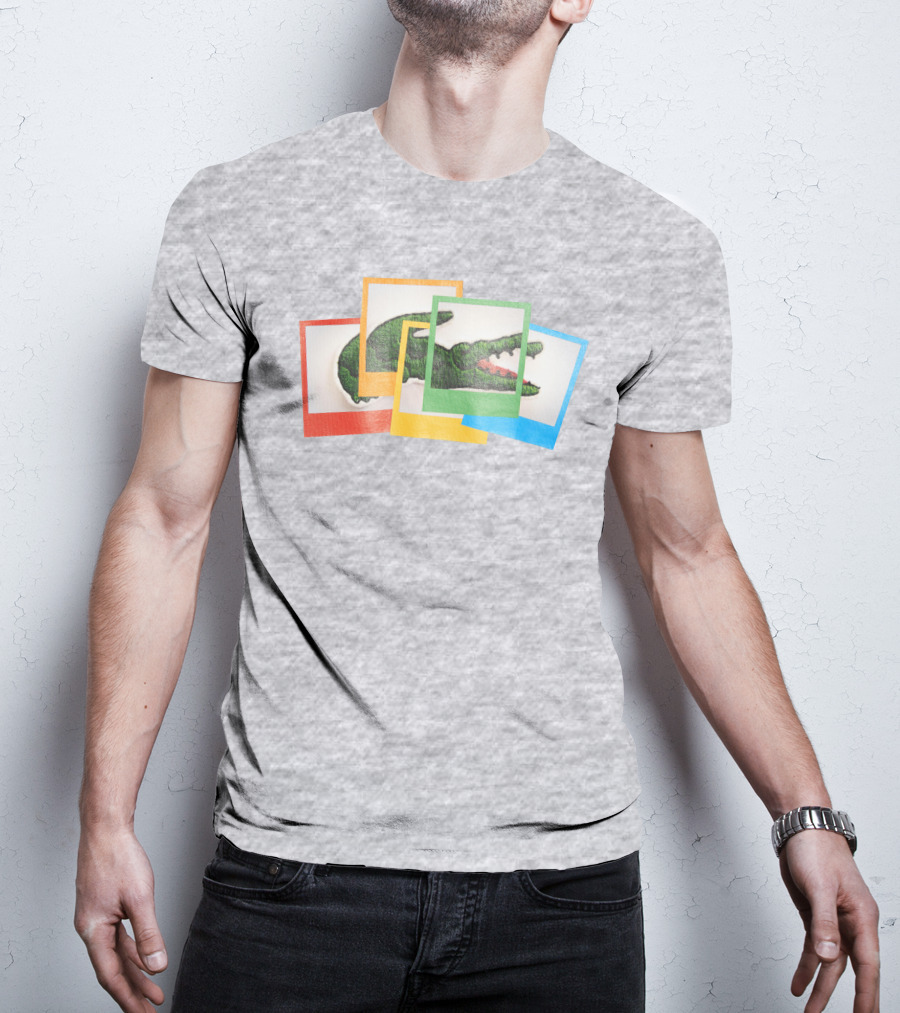 Lacoste X Polaroid Colorful Crocodile Overlapping Frames T-Shirt