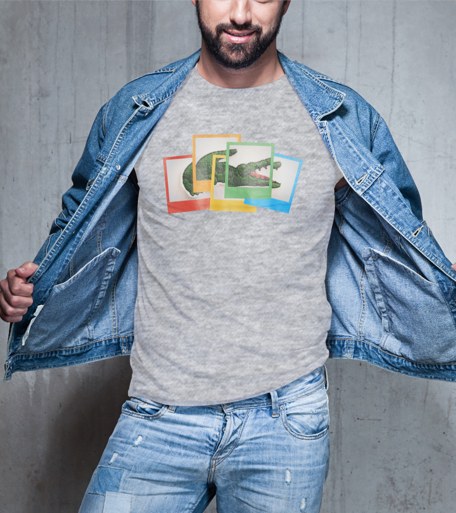 Lacoste Live X Polaroid Loose Fit Multicolor Crocodile Frame T-Shirt