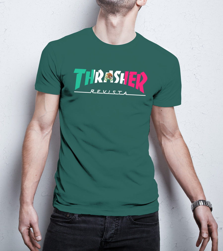 Thrasher Revista Mexican Flag Colors T-Shirt