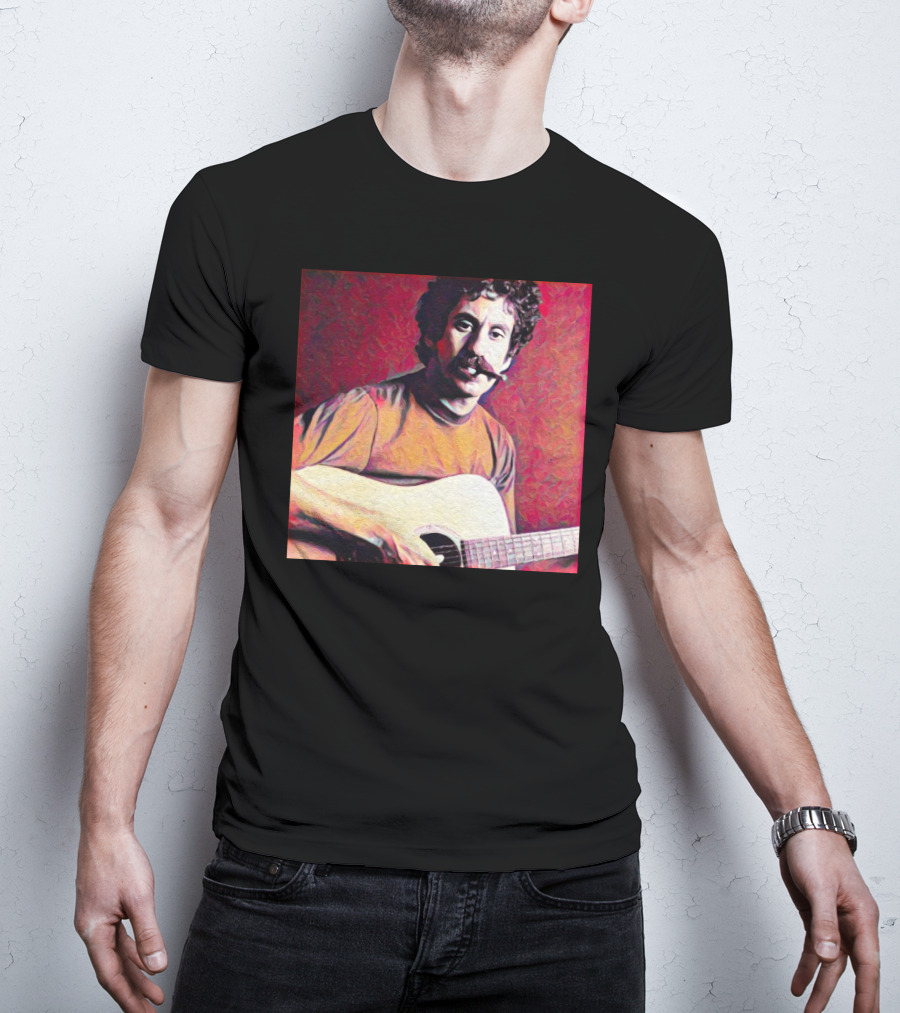 Jim Croce Playing Acoustic Guitar T-Shirt