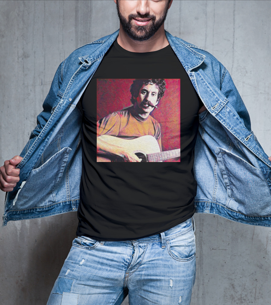 Jim Croce Playing Acoustic Guitar T-Shirt