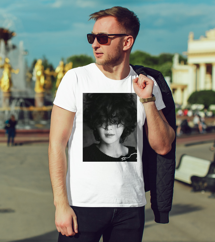 Suga Min Yoongi's Face Black And White Curly Hair T-Shirt