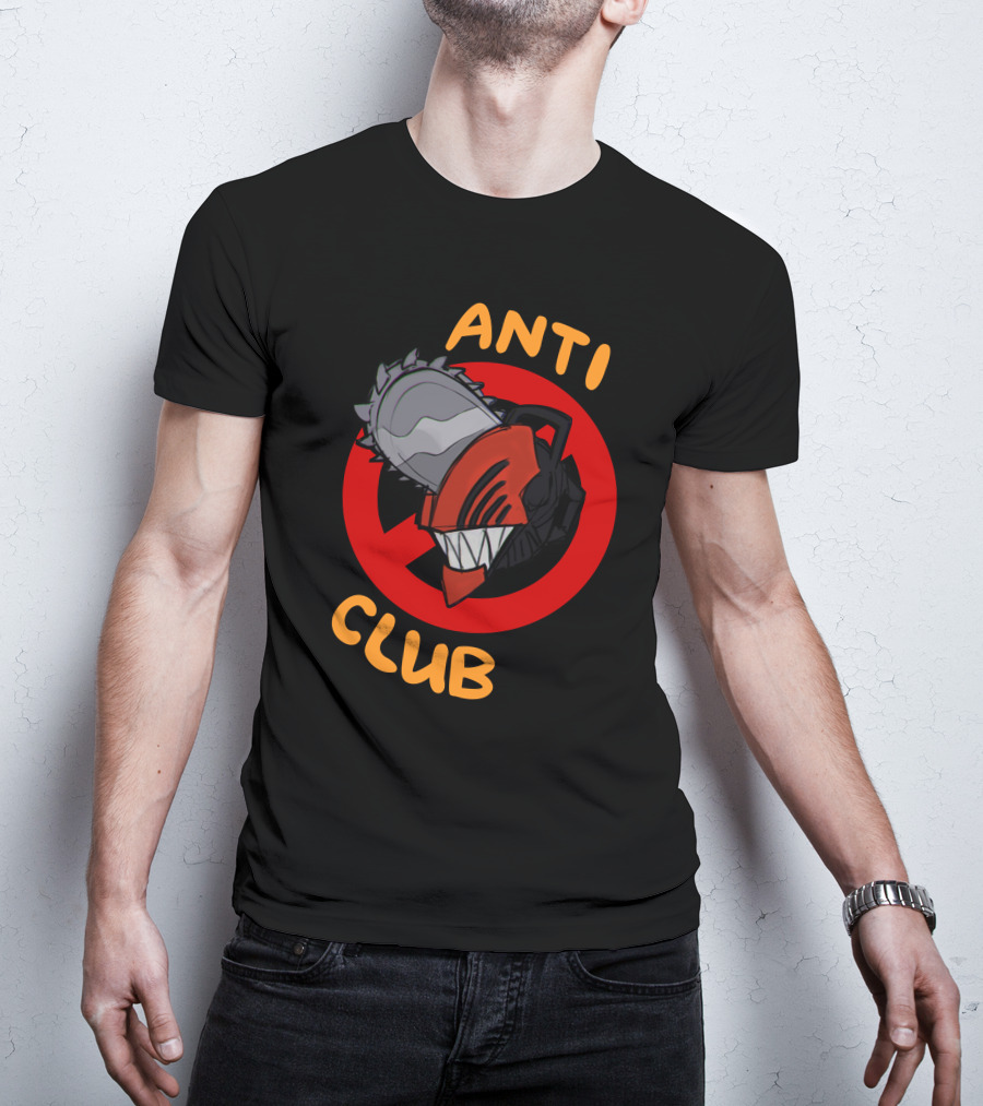 Chain Saw Man Anti Club Chainsaw Head With Red No Sign T-Shirt