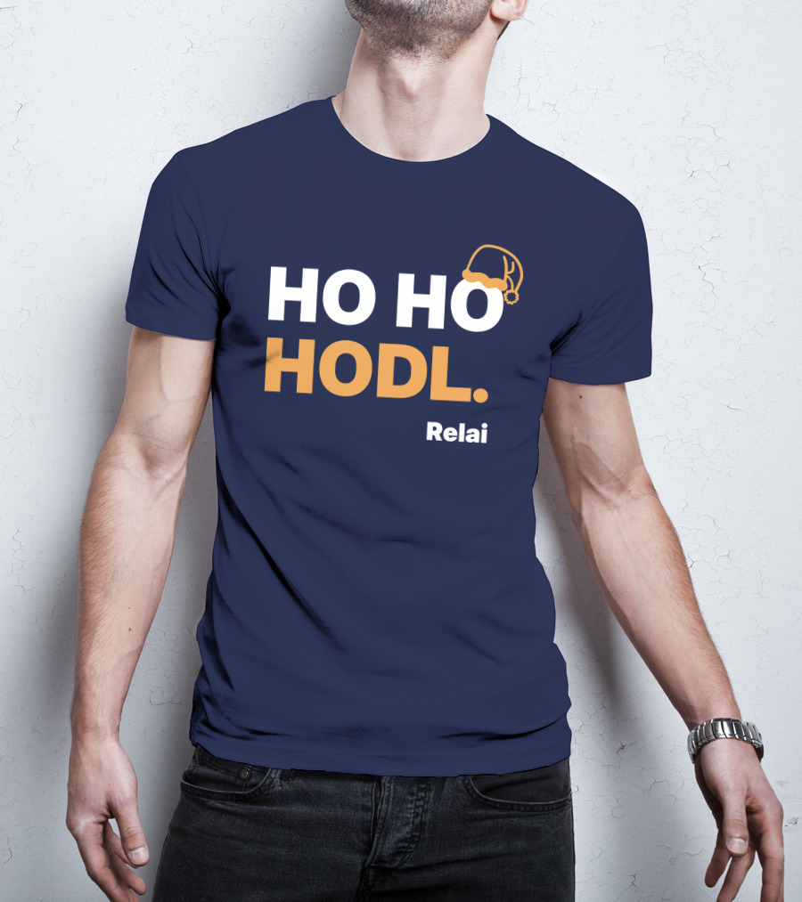 Ho Ho Hodl Relai Christmas Santa Hat Bitcoin T-Shirt