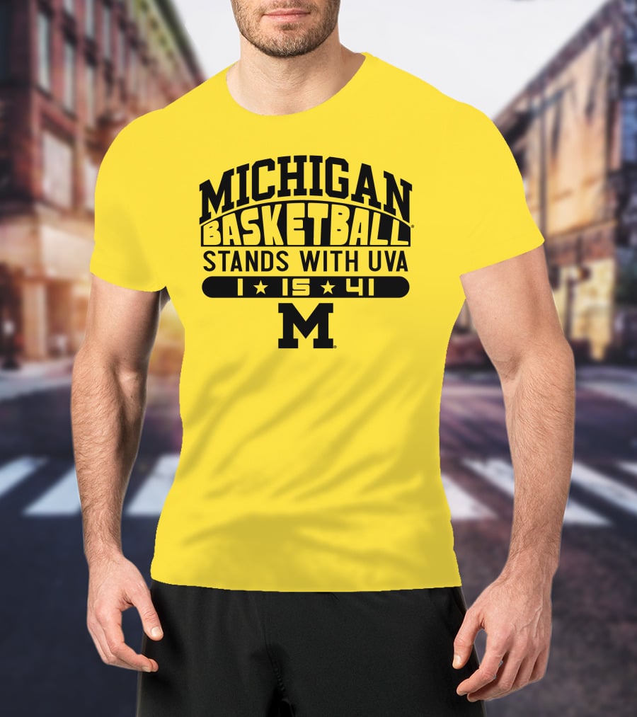 Michigan Basketball Stands With Uva 1 15 41 M T-Shirt