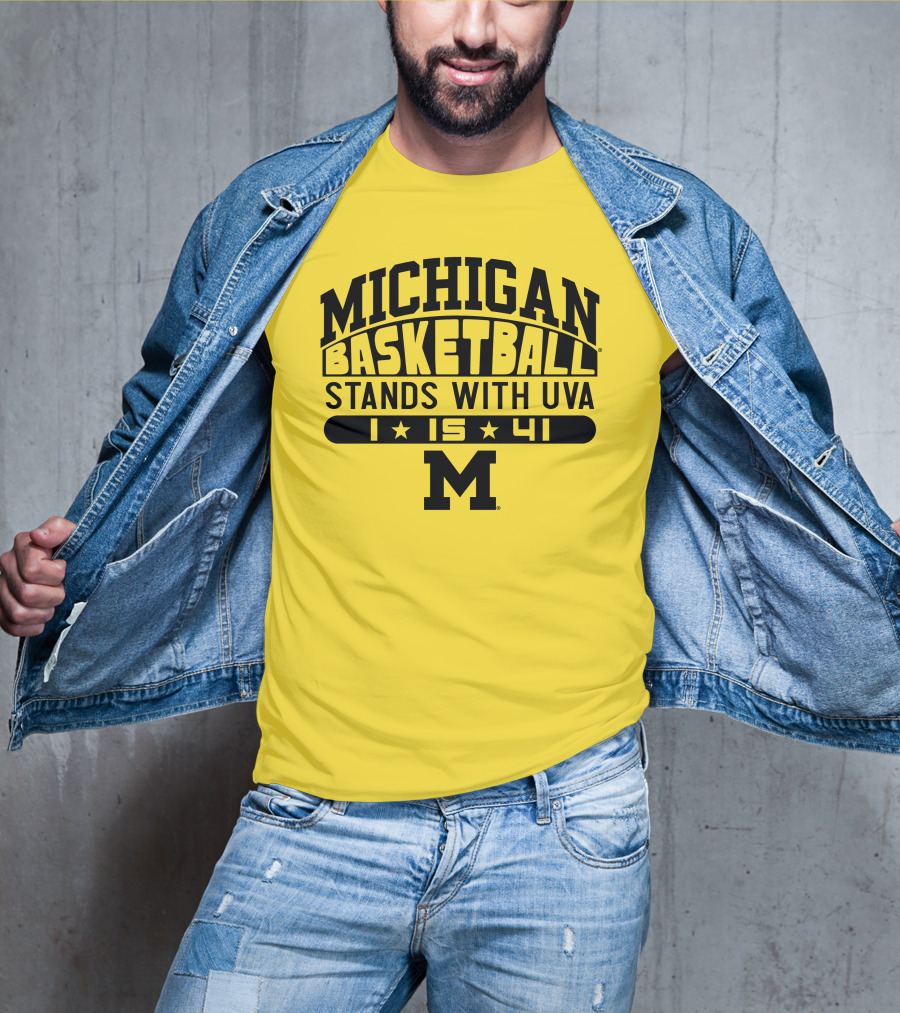 Michigan Basketball Stands With Uva 1 15 41 M T-Shirt