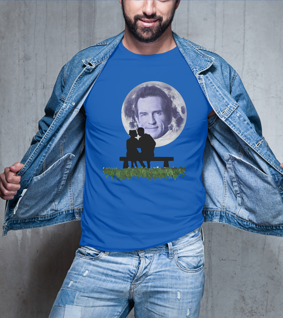 Beneath The Probst Moon Romantic Silhouette Bench Scene T-Shirt