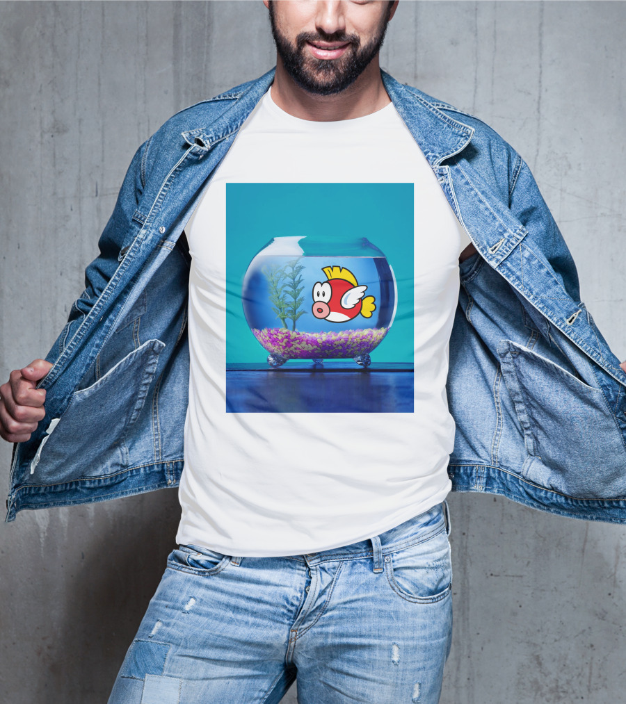 Nintendo Mario Cheep Cheep Fish Bowl T-Shirt