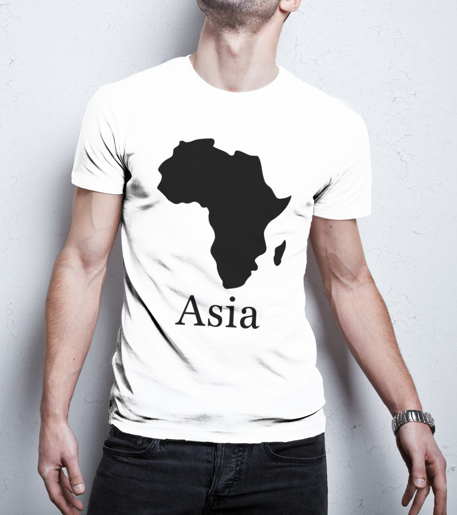 Asia Africa Map Optical Illusion T-Shirt