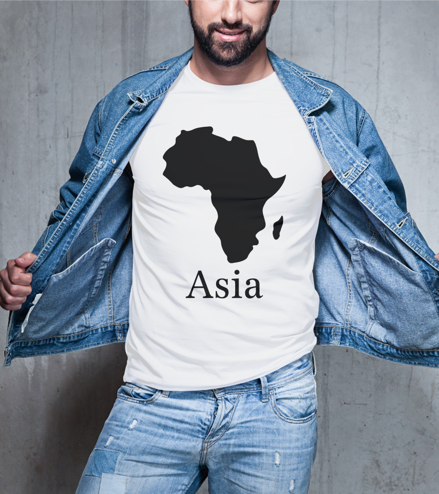 Asia Africa Map Optical Illusion T-Shirt
