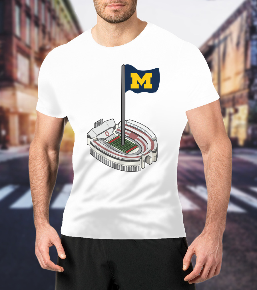 Britt Brianzivino Michigan Ohio Stadium Rivalry Flag T-Shirt