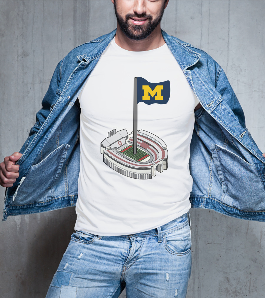 Britt Brianzivino Michigan Ohio Stadium Rivalry Flag T-Shirt