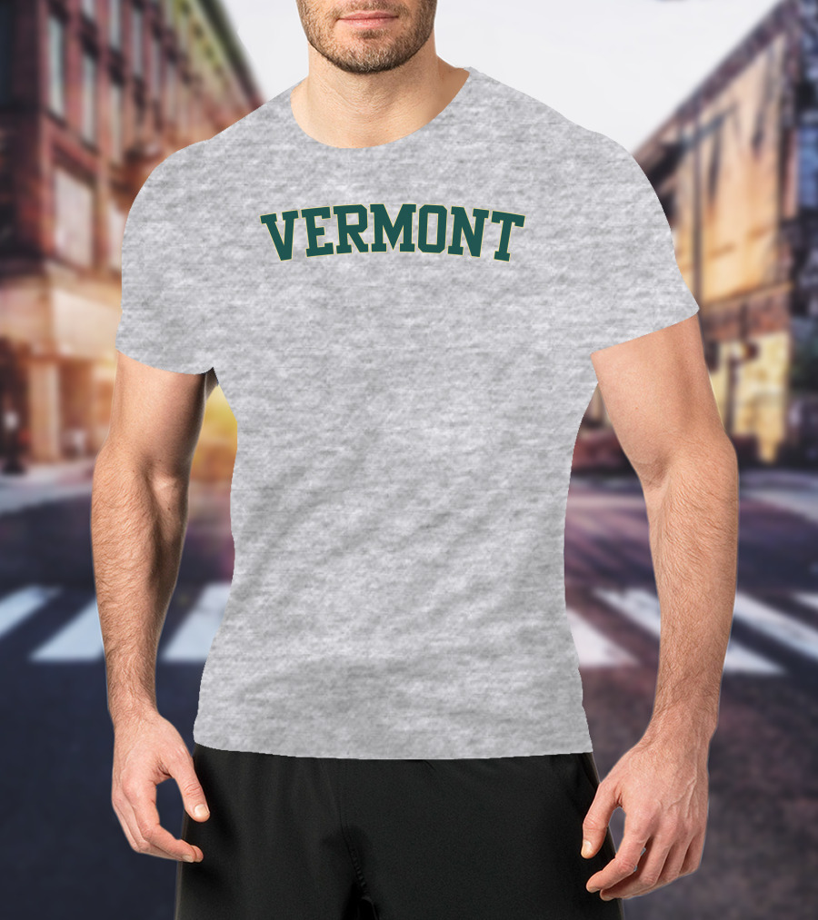 Vermont Green College Style Block Letters T-Shirt