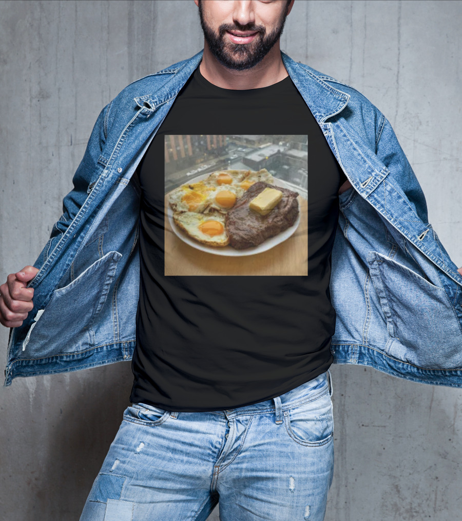 Steak And Eggs With Butter Plate T-Shirt