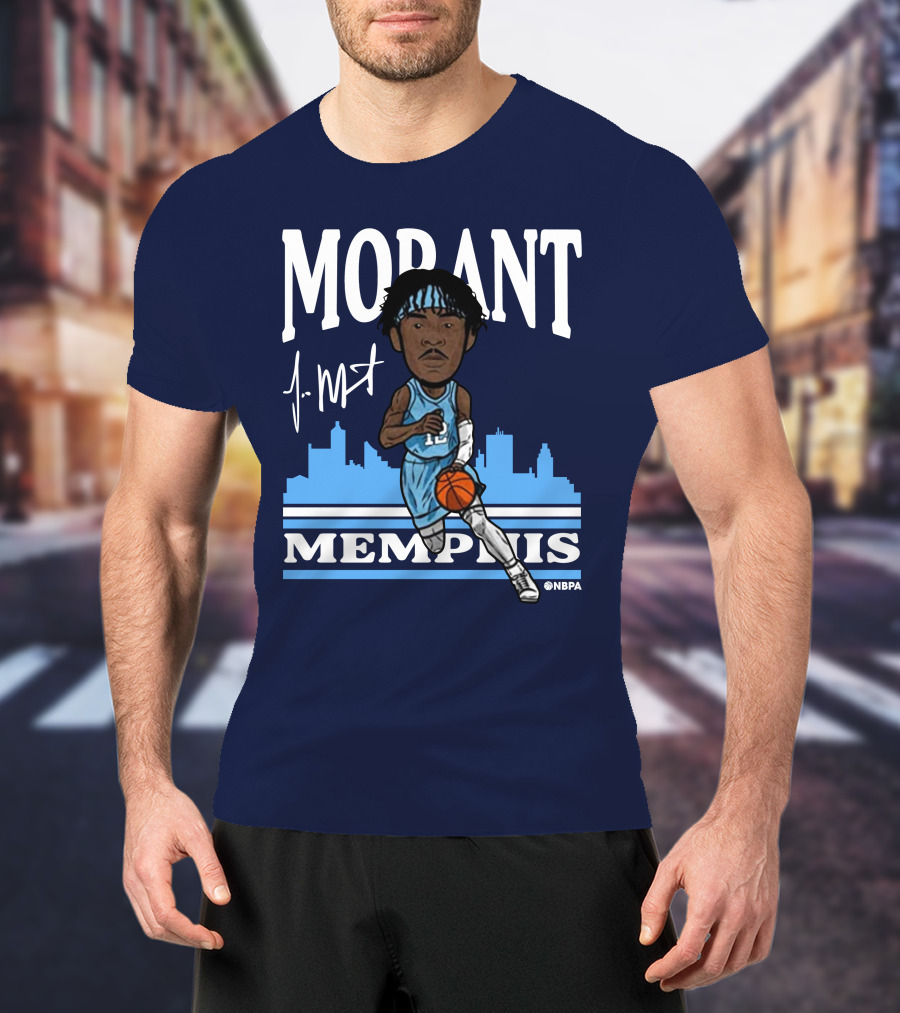 Morant Memphis Basketball Skyline NBPA T-Shirt