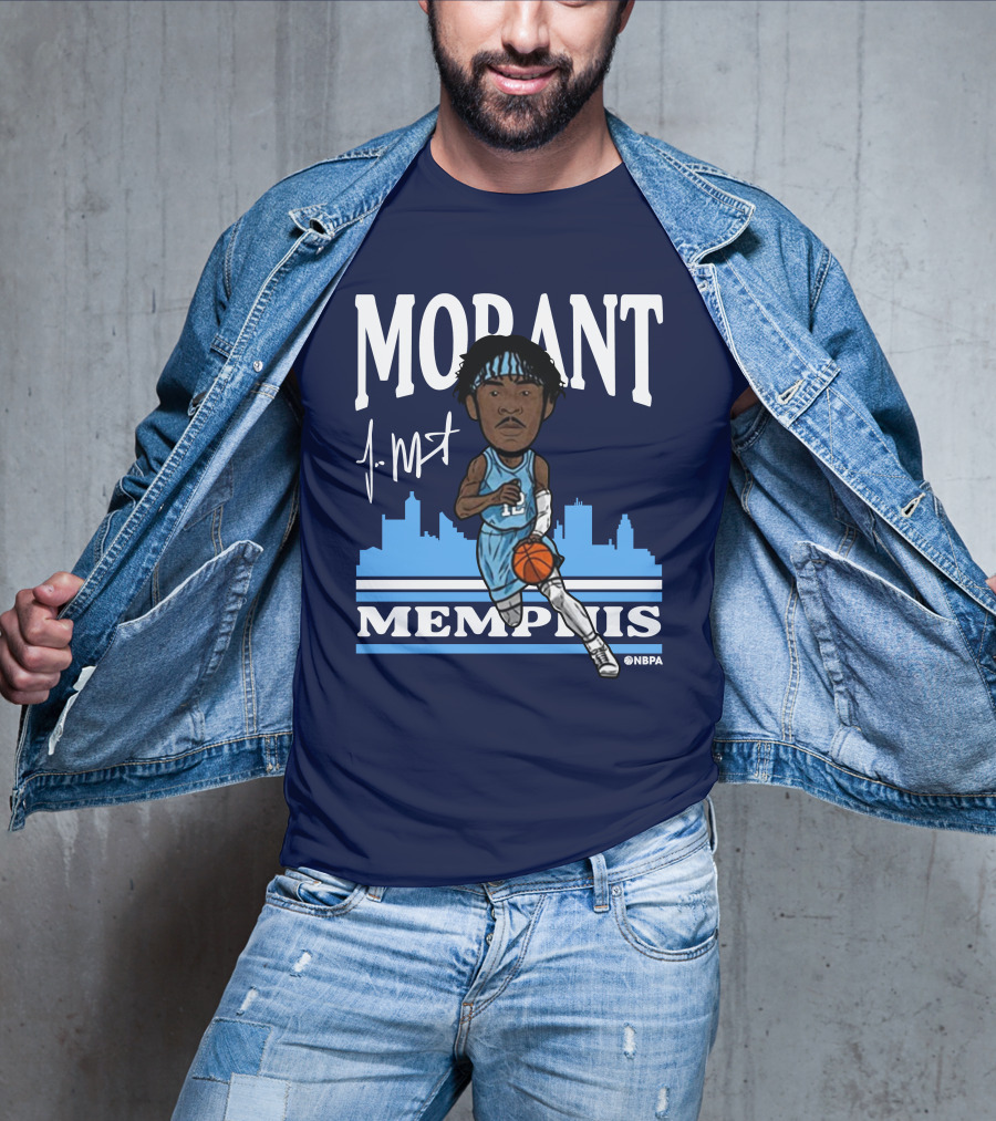 Morant Memphis Basketball Skyline NBPA T-Shirt