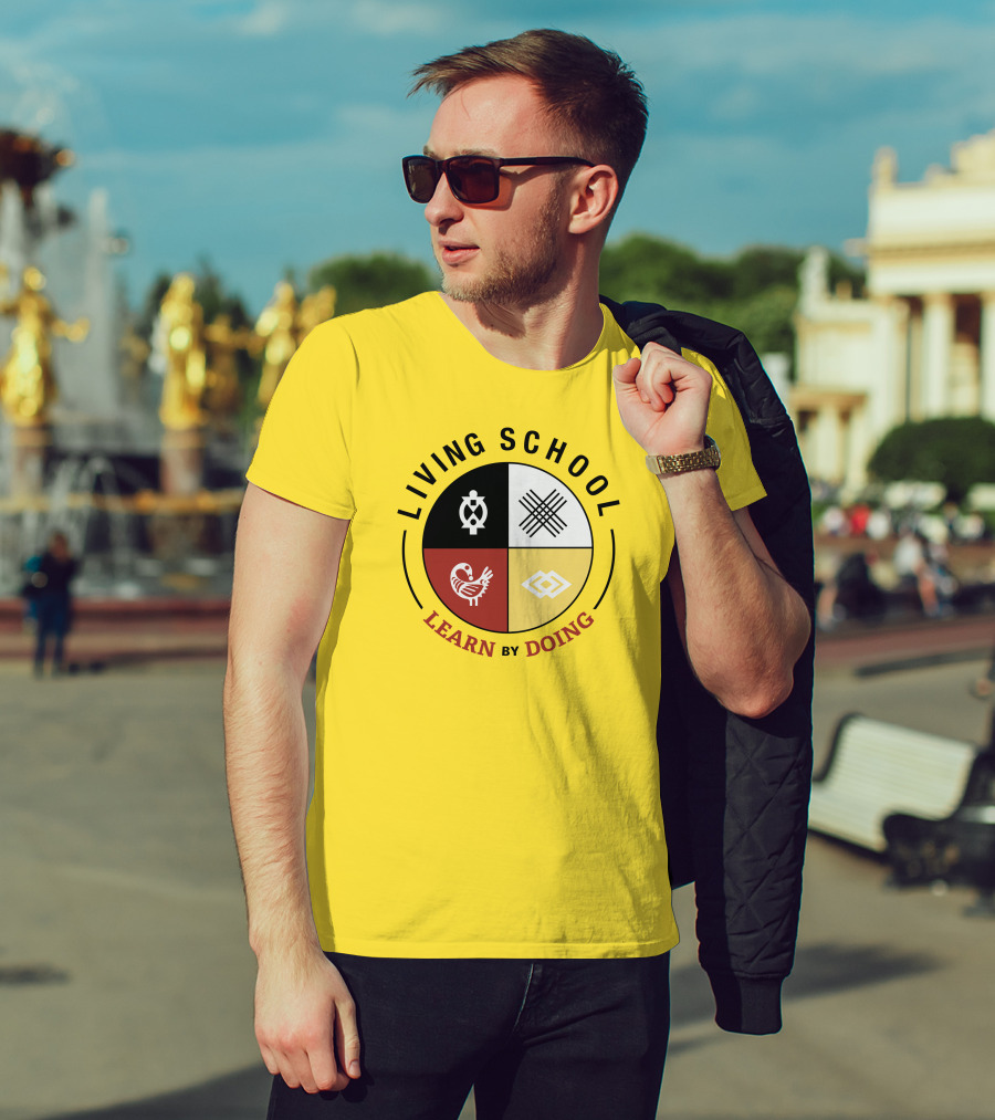 Living School Learn By Doing Emblem With Quadrant Symbols T-Shirt