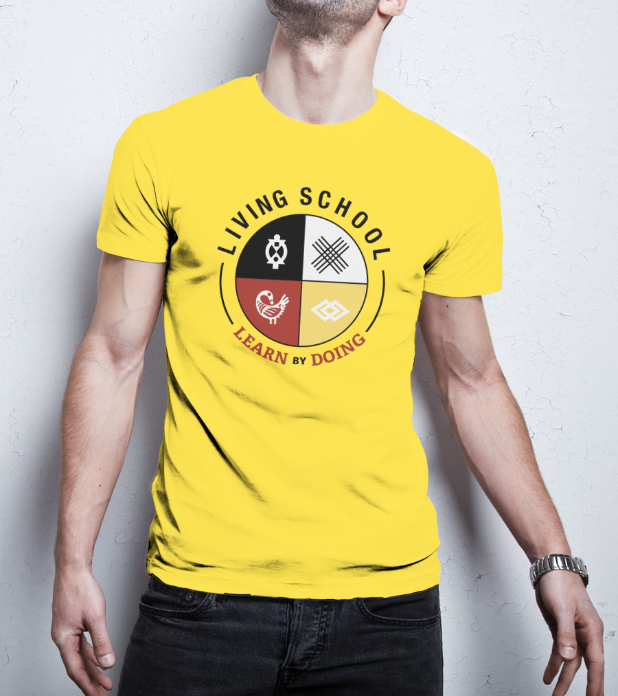 Living School Learn By Doing Emblem With Quadrant Symbols T-Shirt