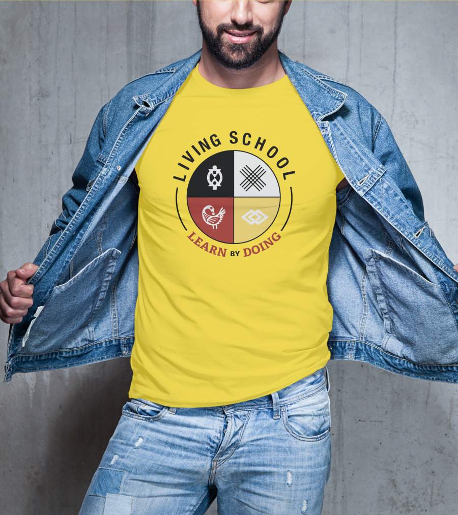 Living School Learn By Doing Emblem With Quadrant Symbols T-Shirt