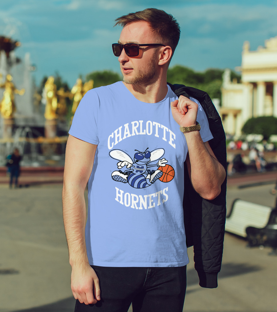 Charlotte Hornets Buzzing Basketball Mascot T-Shirt