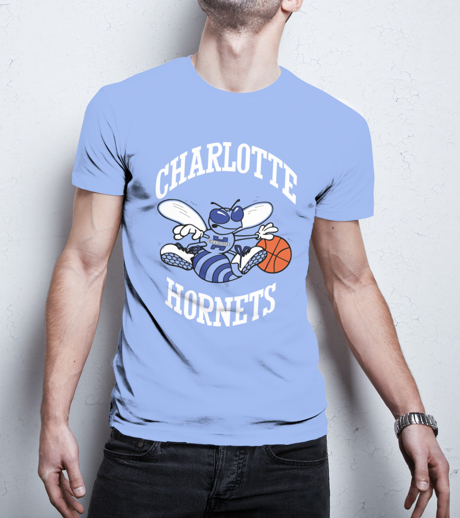 Charlotte Hornets Buzzing Basketball Mascot T-Shirt