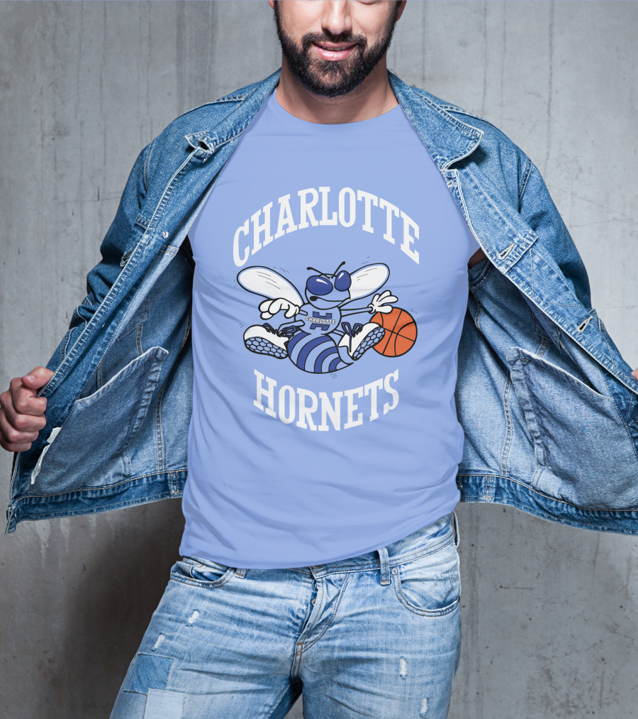 Charlotte Hornets Buzzing Basketball Mascot T-Shirt