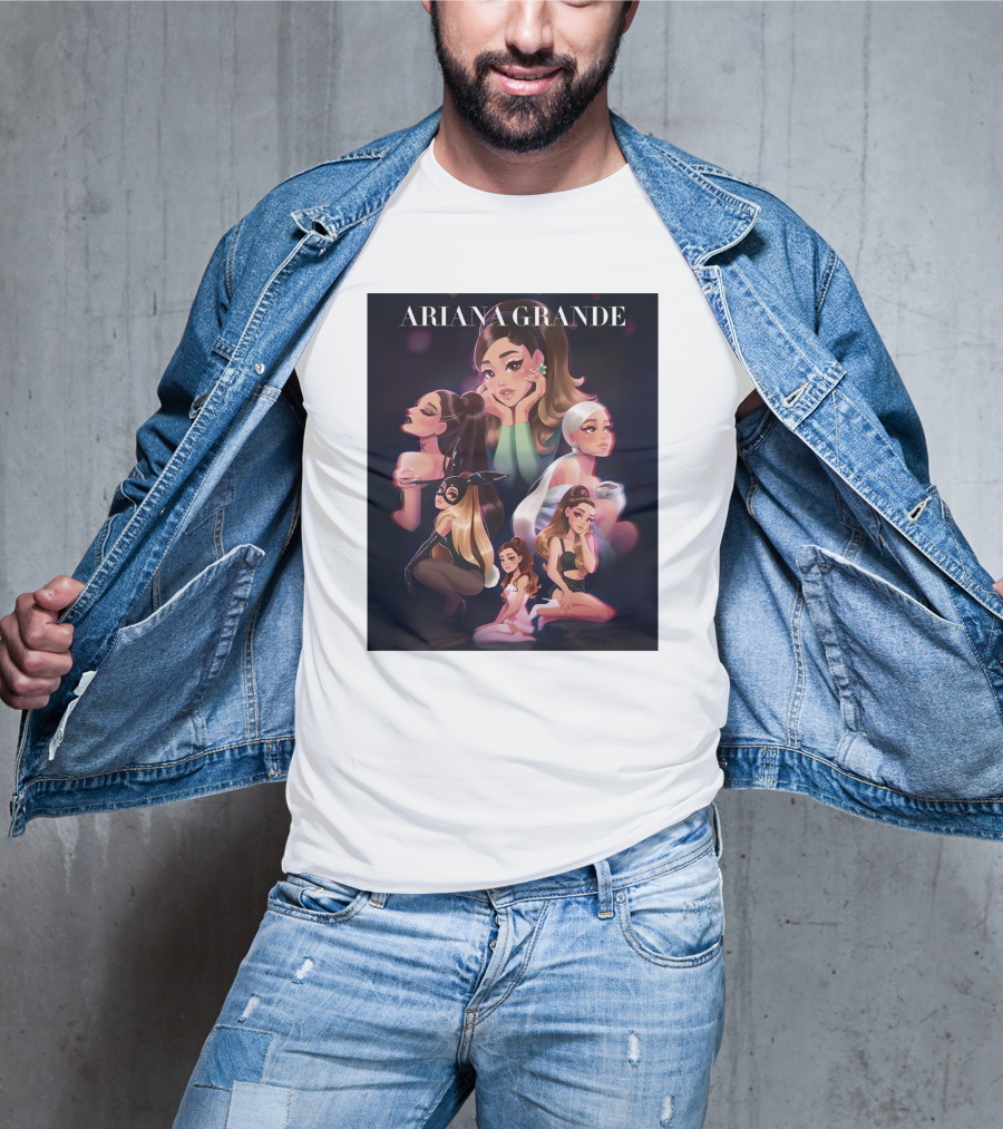 Ariana Grande Cartoon Characters Collage T-Shirt