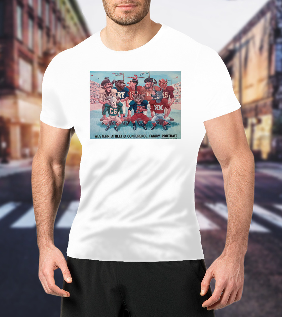 Western Athletic Conference Family Portrait BYU Utah UTEP Wyoming NMSU CSU T-Shirt