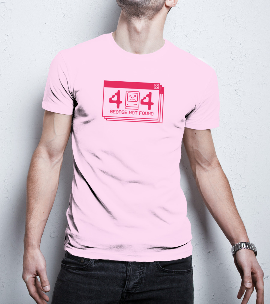 Georgenotfound Error 404 Retro Pixel Art Pink T-Shirt