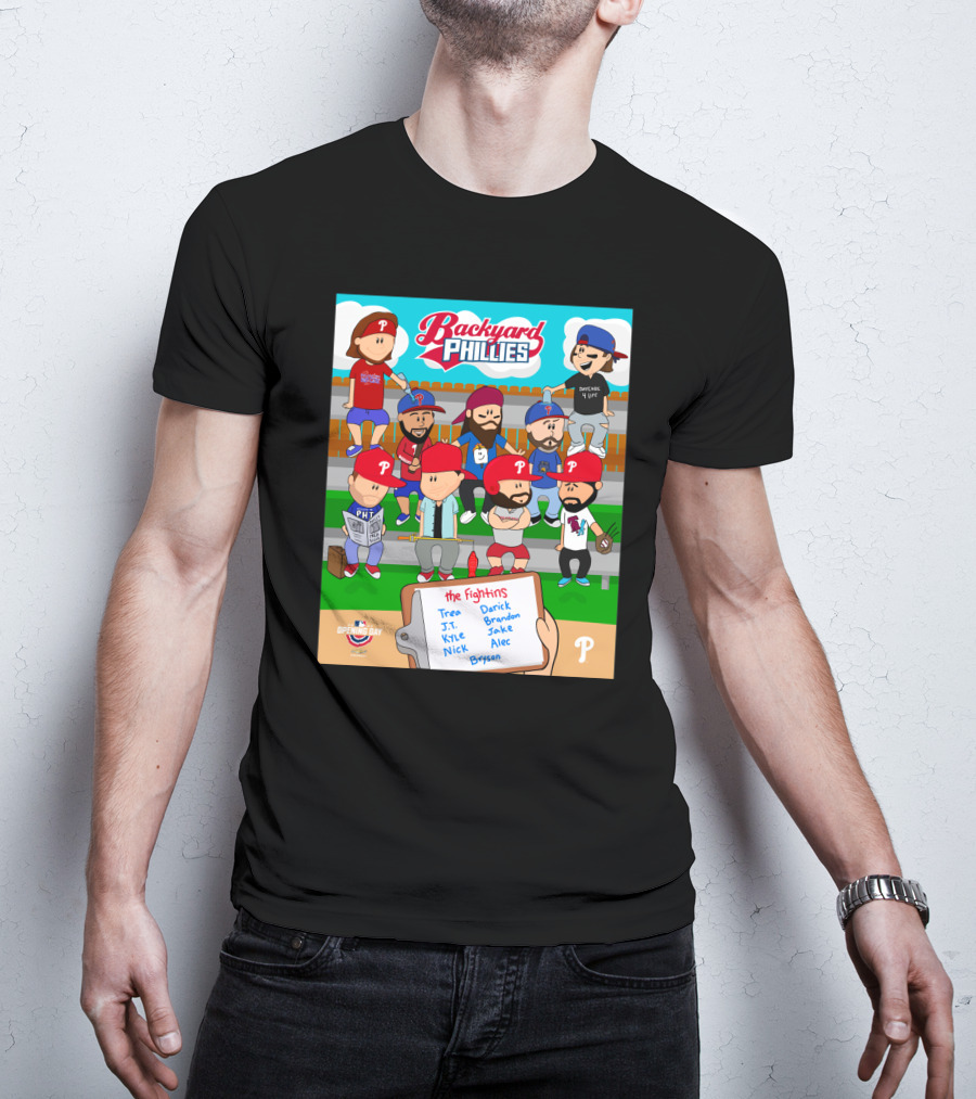 Backyard Phillies Opening Day Fightins Team Names Player Icons T-Shirt
